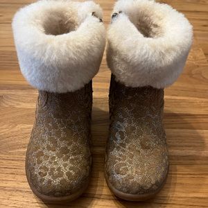 Ugg Jodie glitter leopard toddler boots - size 7